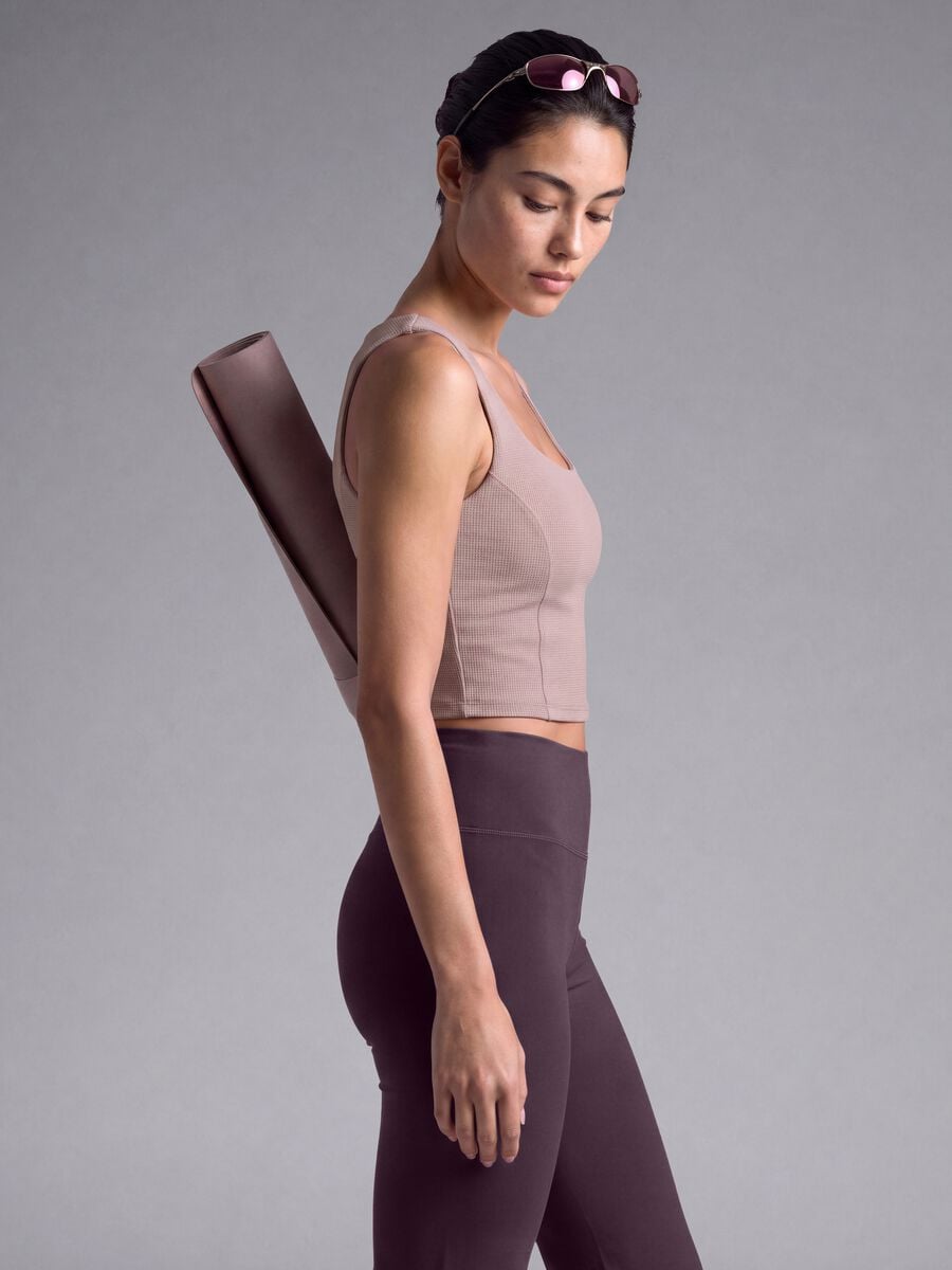 Top rosa crop in tessuto elasticizzato traspirante ALTAVIA STUDIO_0