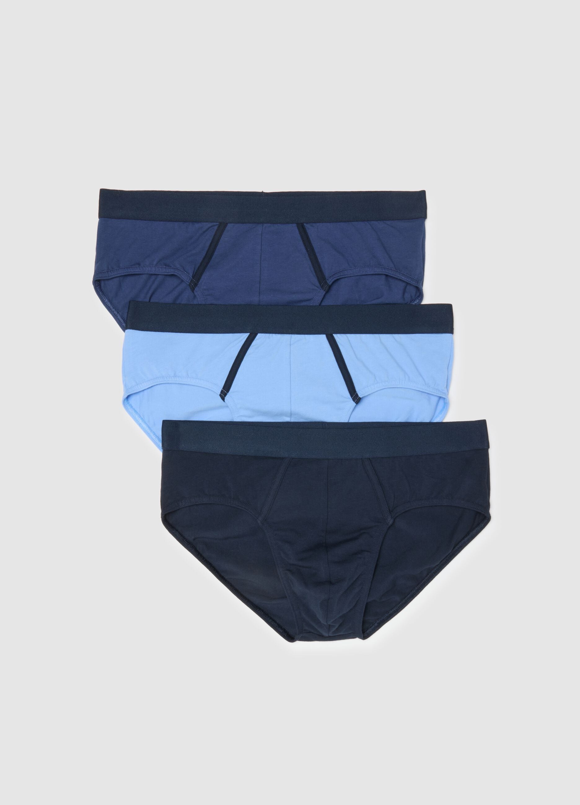 Multicolour regular fit cotton stretch tripack briefs