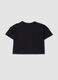 Girls&rsquo; black cropped stretch-cotton T-shirt with print_1