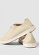 Beige lace-up trainers with visible stitching_2