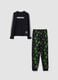 Black organic cotton Minecraft print pyjamas_0