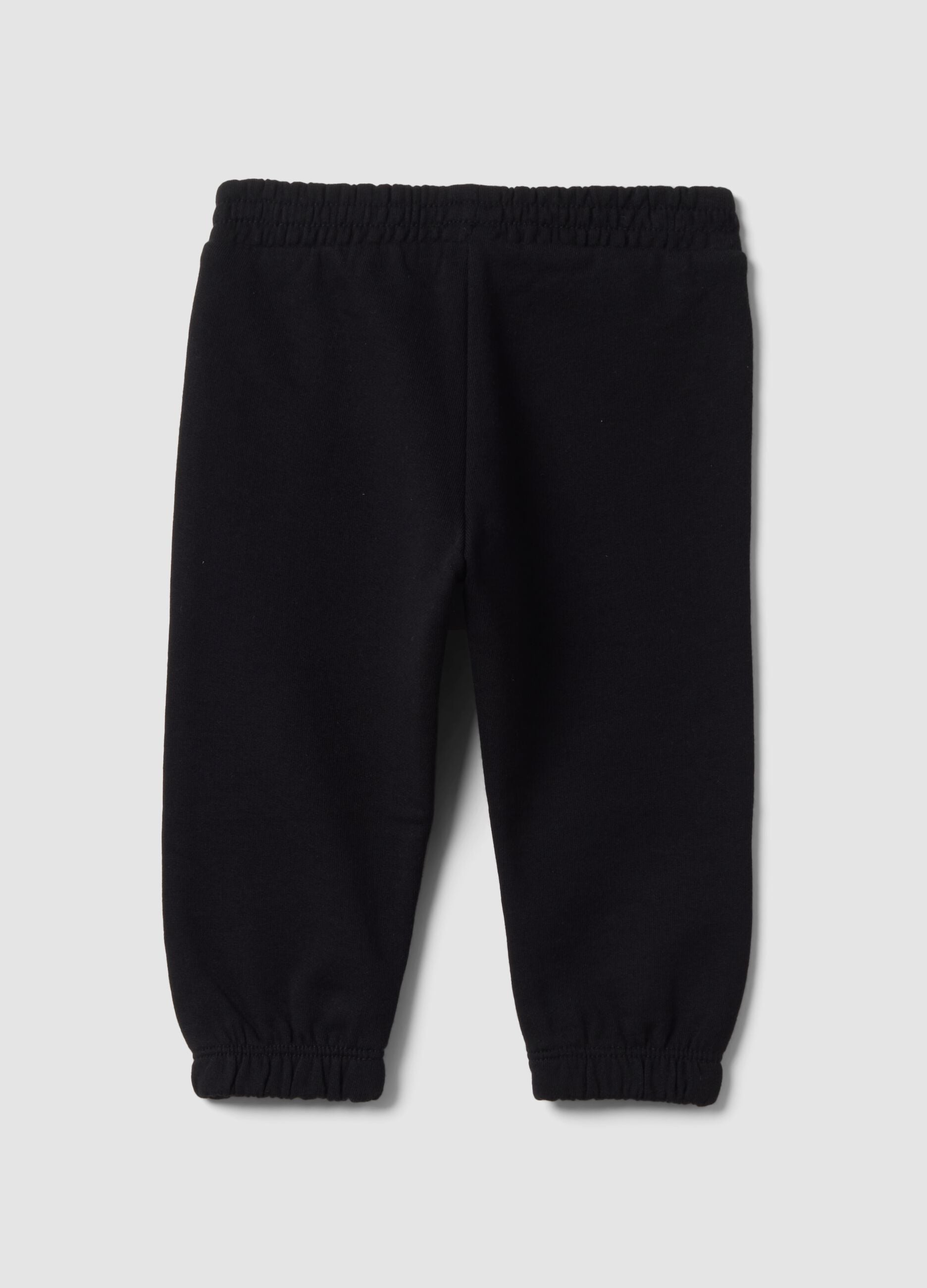 Black pure cotton jogger trousers for baby girl