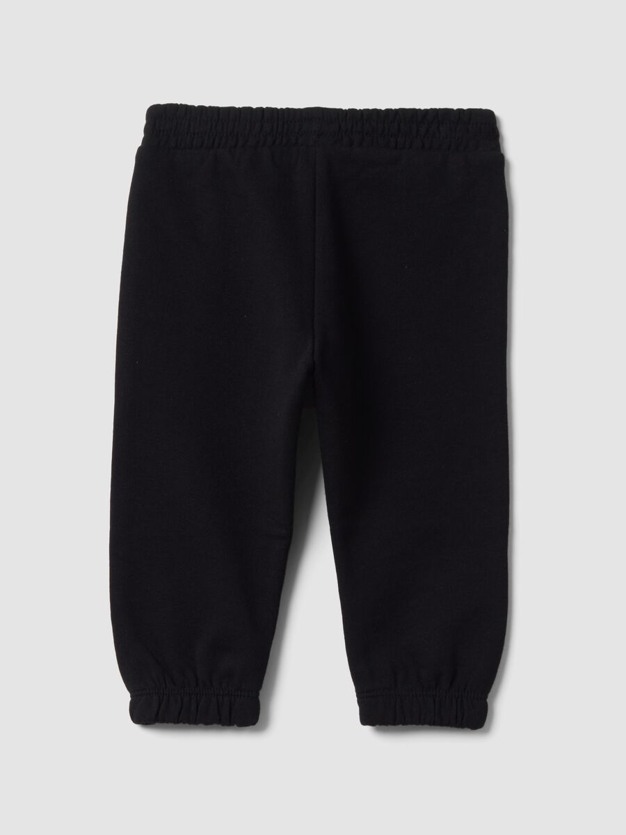 Black pure cotton jogger trousers for baby girl_1
