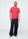 Pink Short Sleeve Polo in Textured Fabric_1