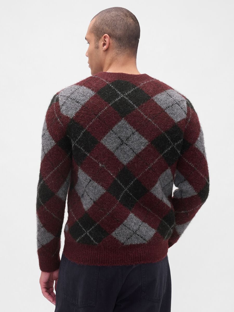 Multicolour pullover in stretch fabric with tartan pattern_1
