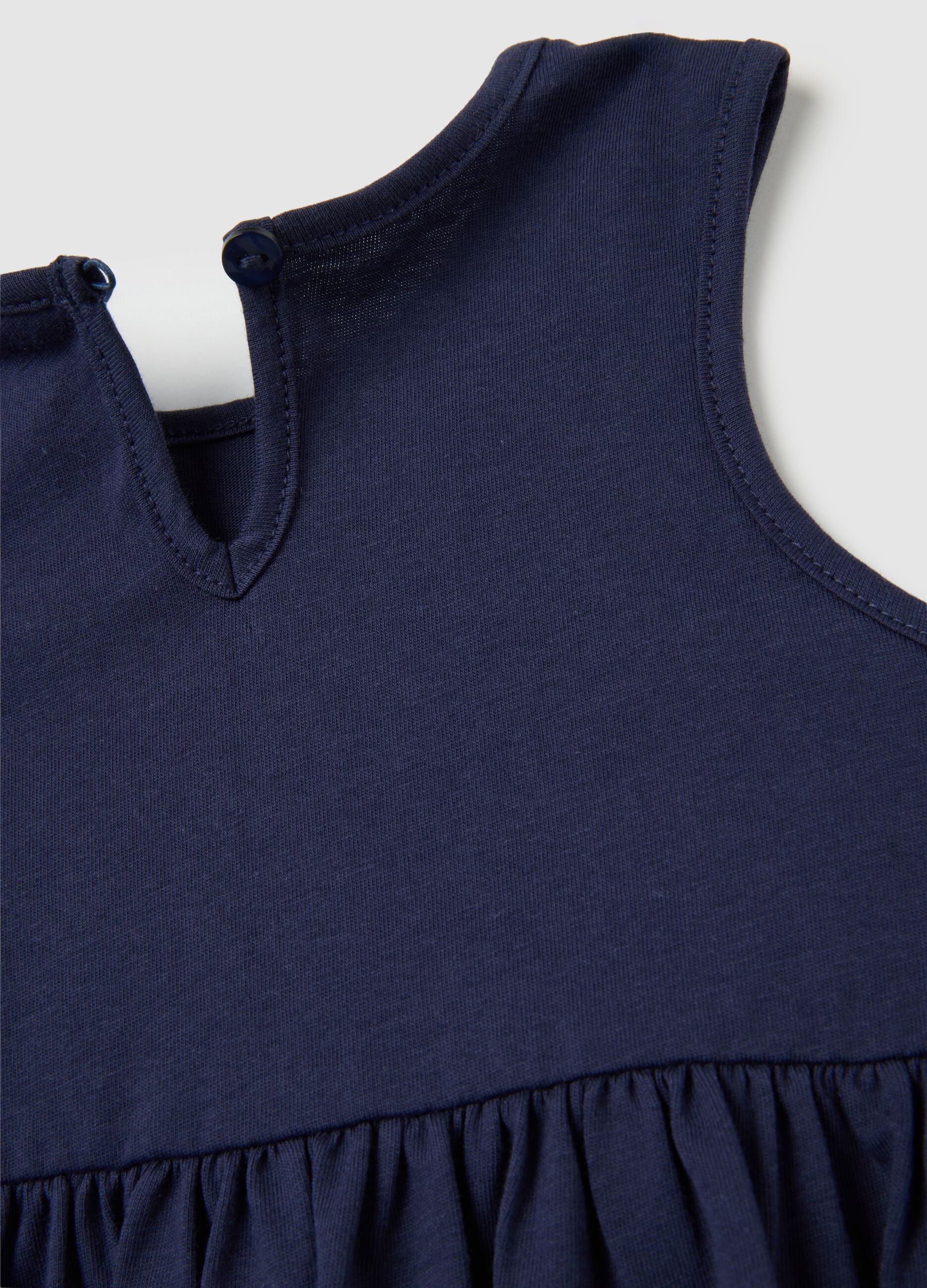 Girls&rsquo; blue 100% cotton dress with regular fit