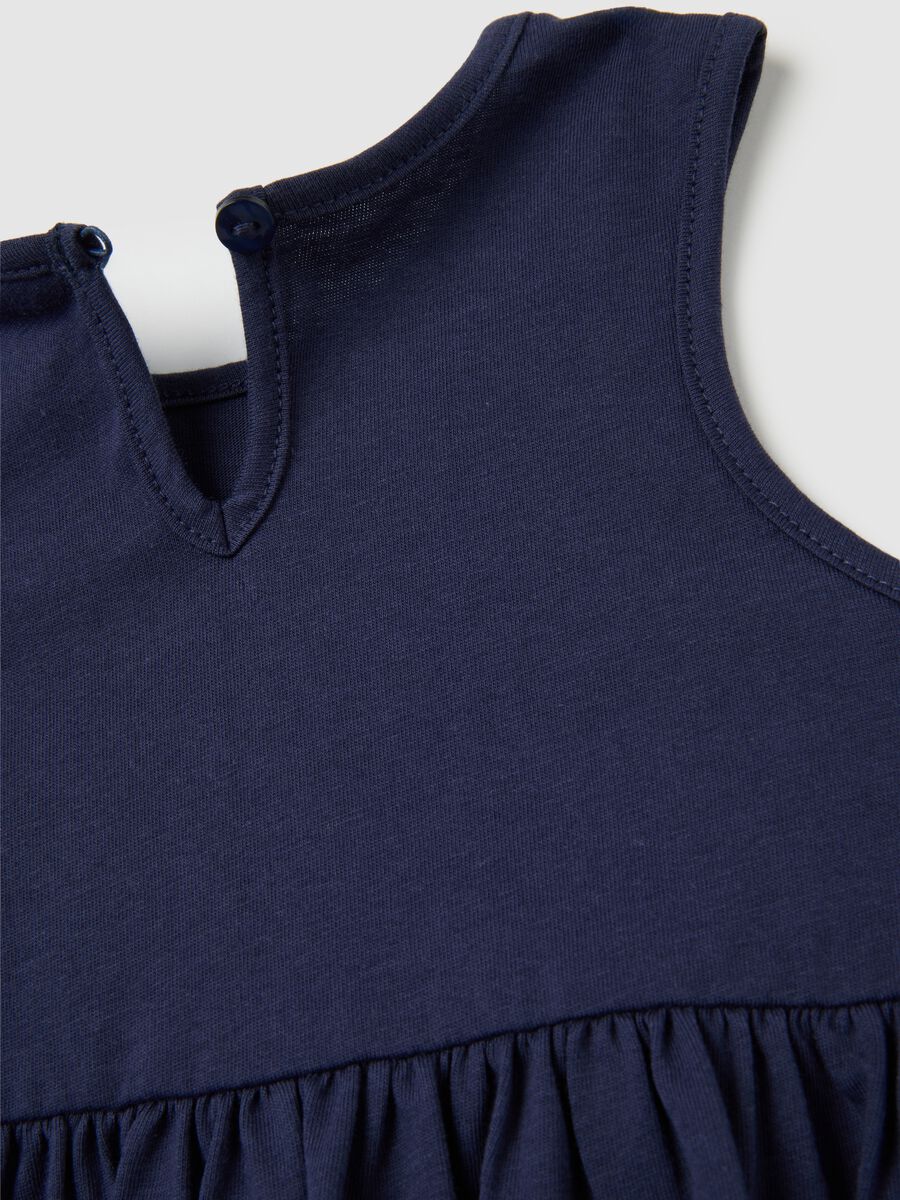 Girls&rsquo; blue 100% cotton dress with regular fit_3