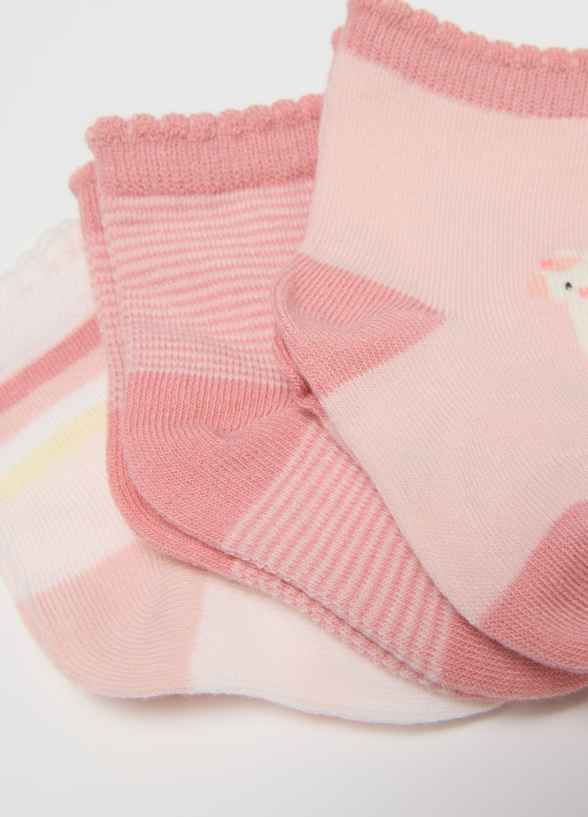 Multipack of pink stretchy cotton baby girl socks