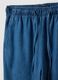 Blue pure cotton wide-leg denim trousers with drawstring_6