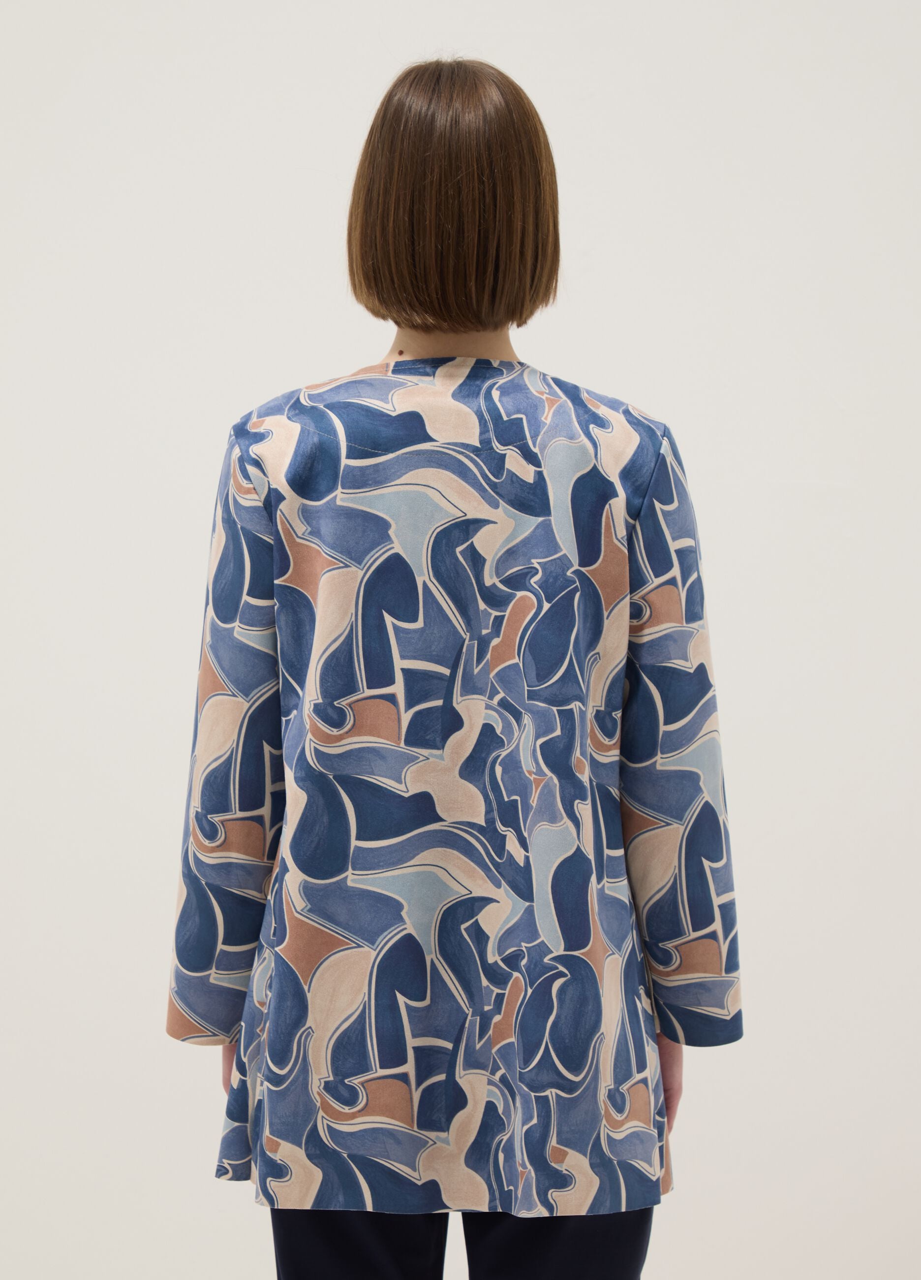 Multicolour lightweight regular fit jacket with pattern