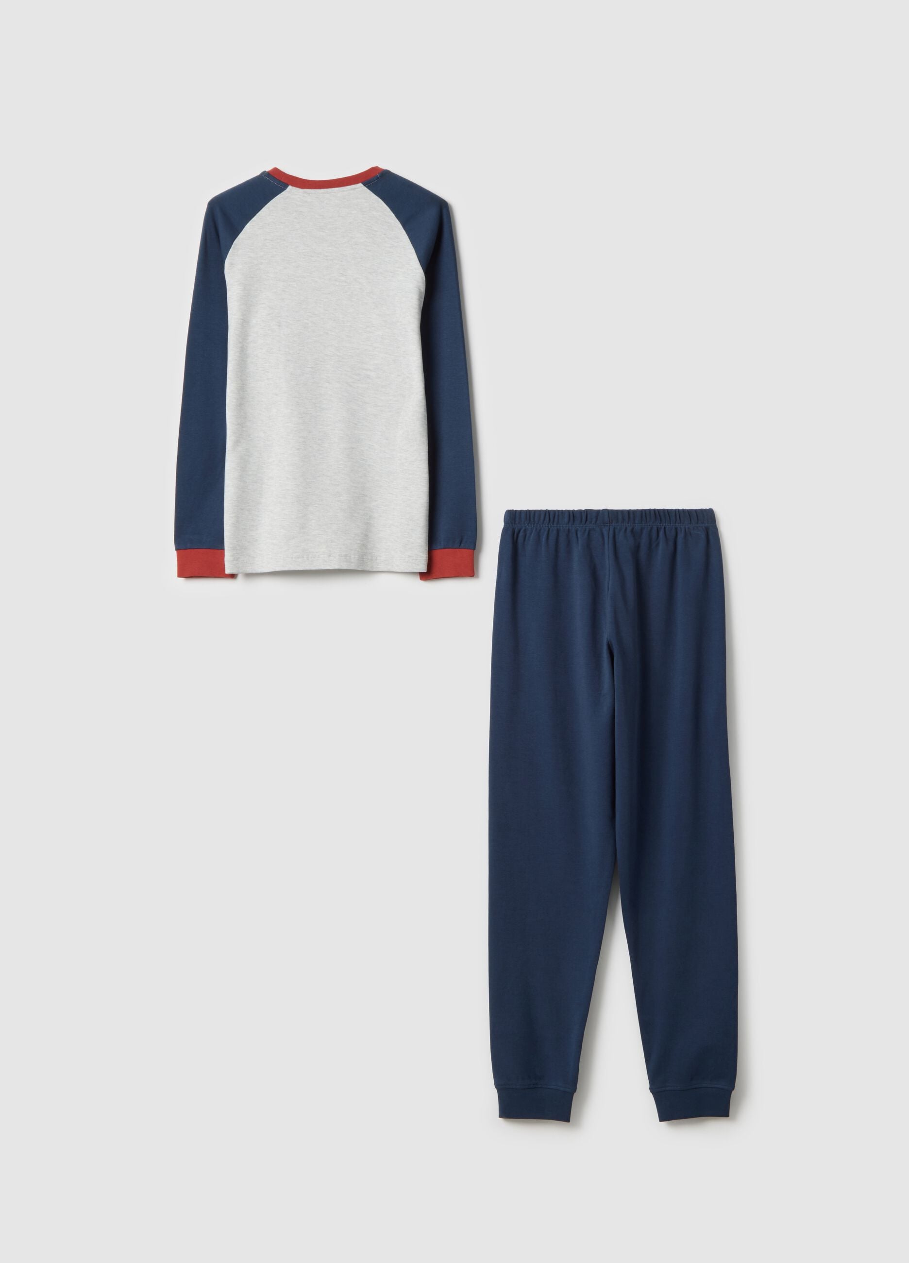 Regular fit multicolour children's pyjamas in cotton blend with print