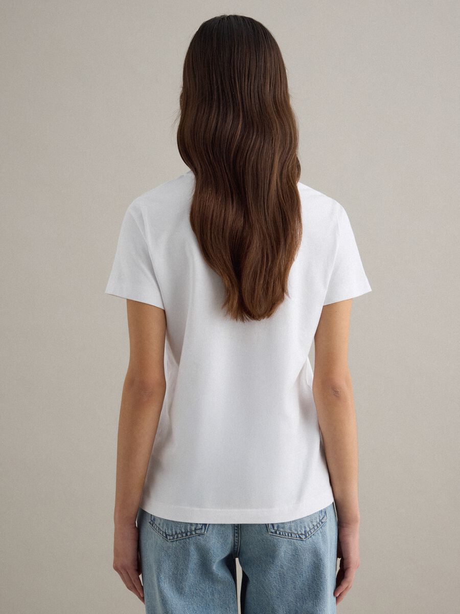 White crew neck cotton t-shirt with regular fit_3
