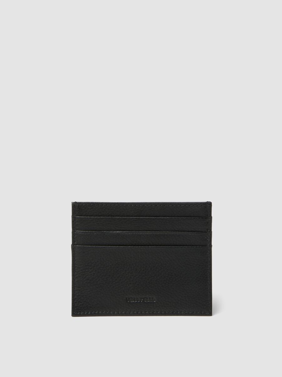 Portacarte nero in vera pelle_2