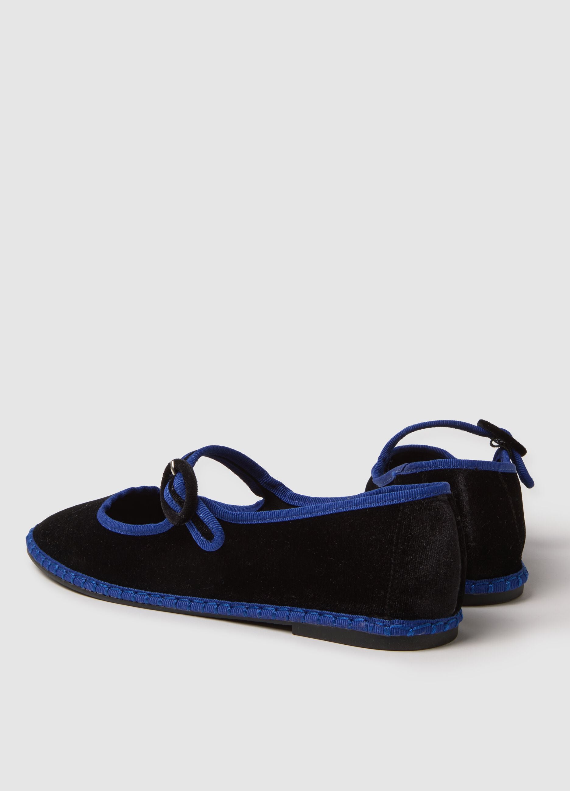 Black Friulane with blue borders, regular fit