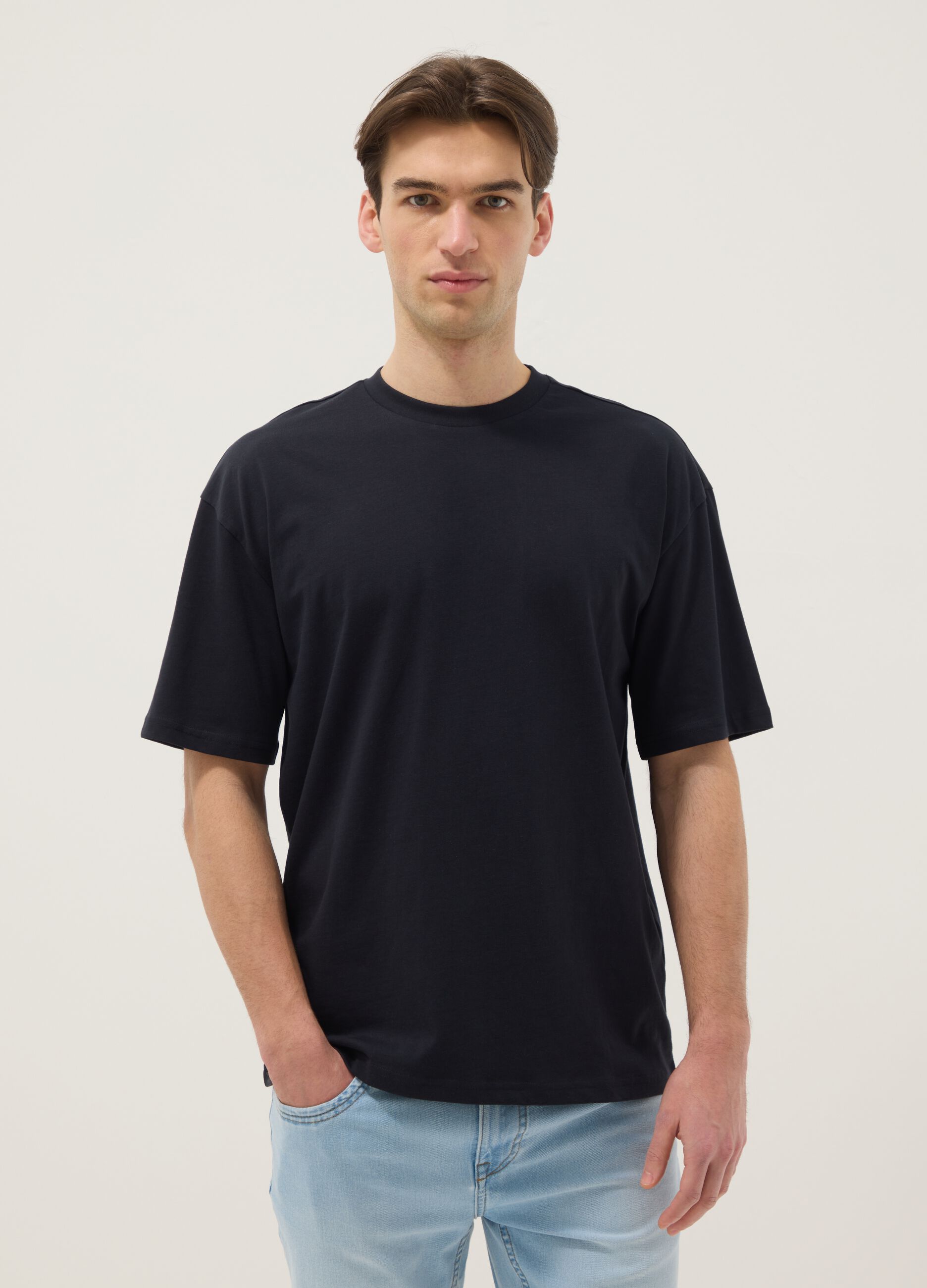 Black pure cotton relaxed fit T-shirt