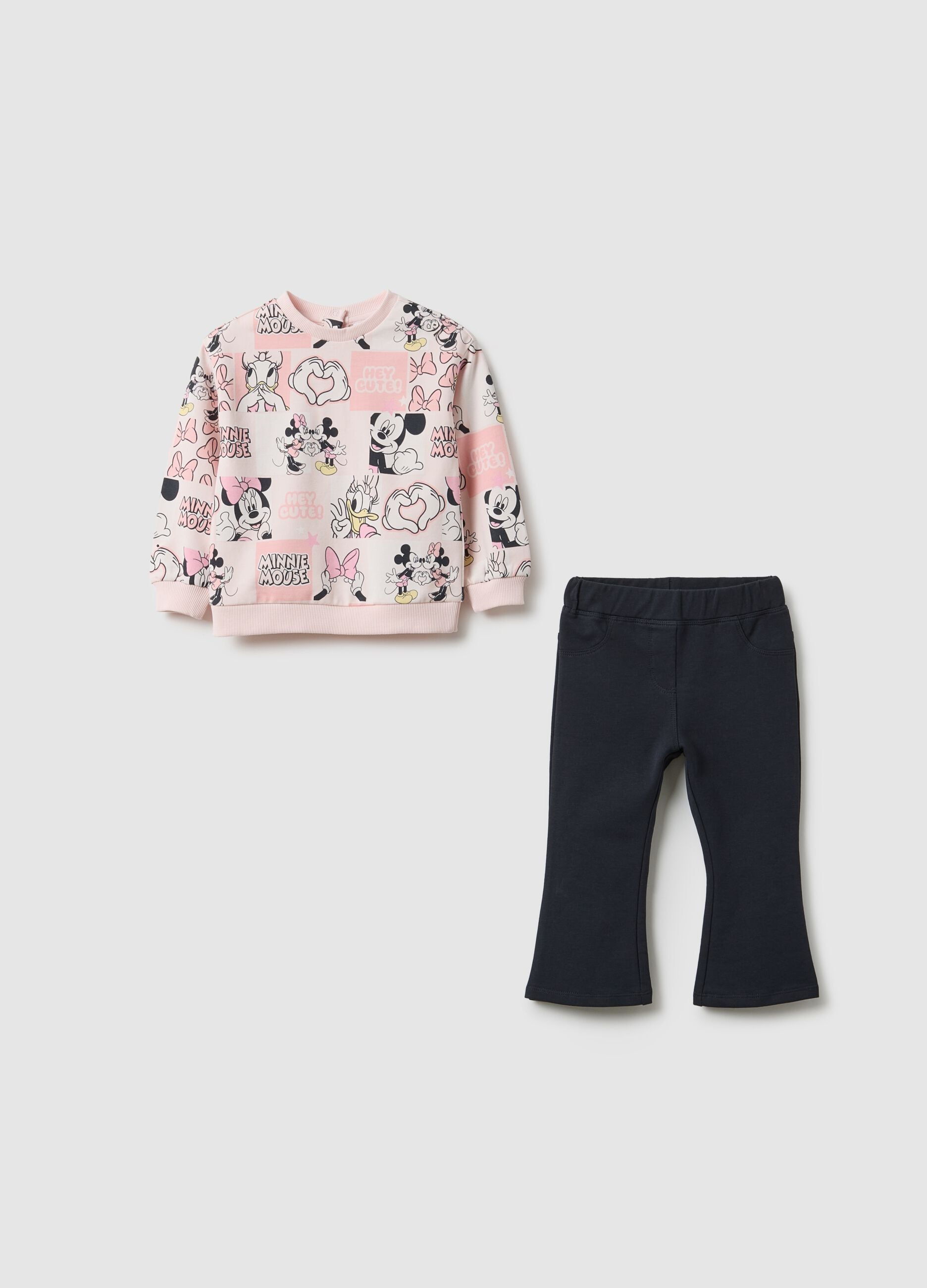 Multicolour sweatshirt and trousers set for girls in cotton blend regular fit