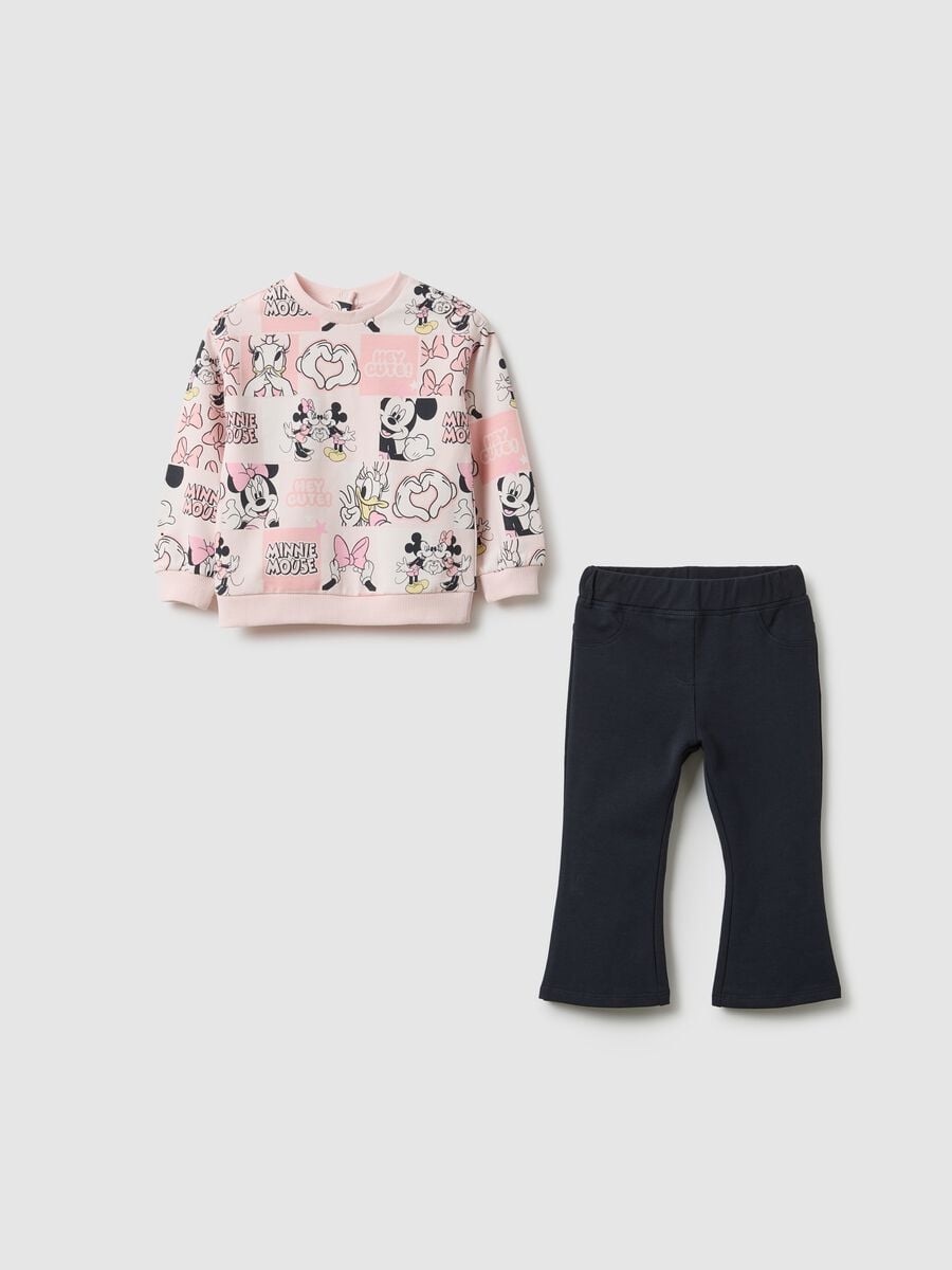 Set felpa pantalone Minnie multicolor da bimba in misto cotone regular fit_0