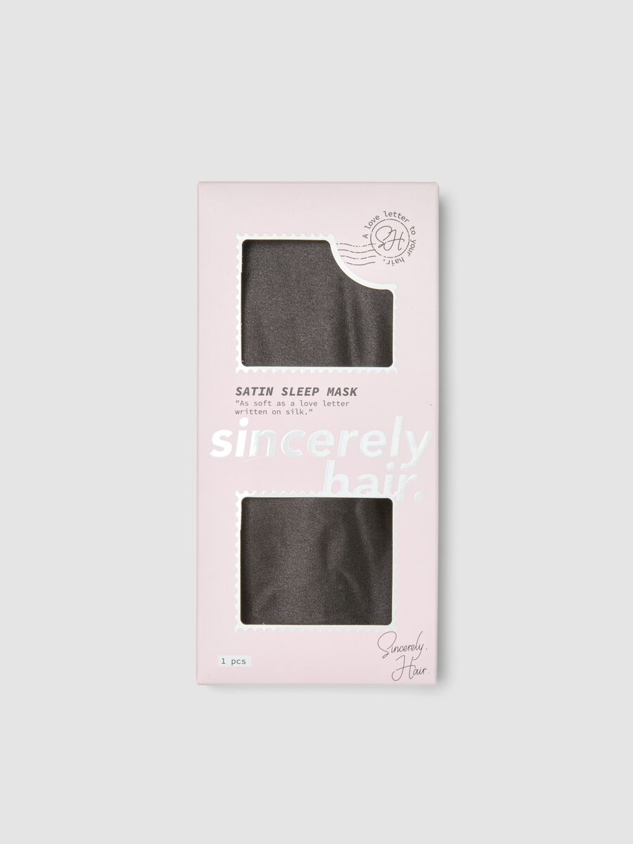 SINCERELY HAIR Black satin sleep mask_0