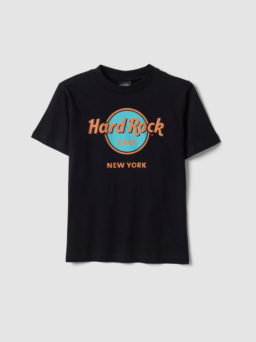 Black pure cotton T-shirt with Hard Rock Cafe print, regular fit_0