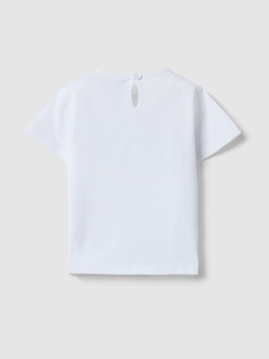 Regular fit pure cotton white t-shirt for girls with prints_1