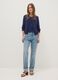 Blue cotton blend regular fit cardigan with buttons_0