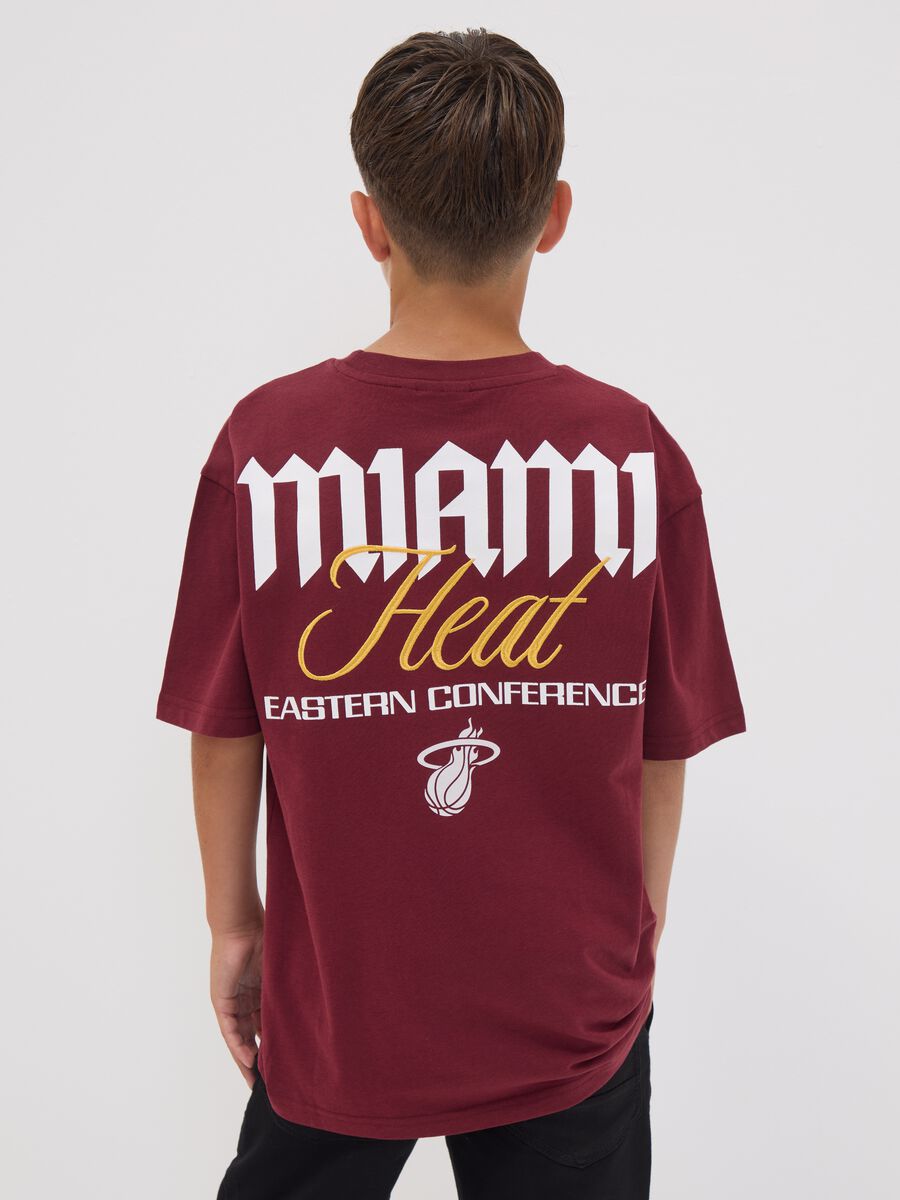 Red pure cotton Miami Heat print T-shirt for boys_1