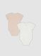 2-pack of white and beige short-sleeve organic cotton baby bodysuits_1