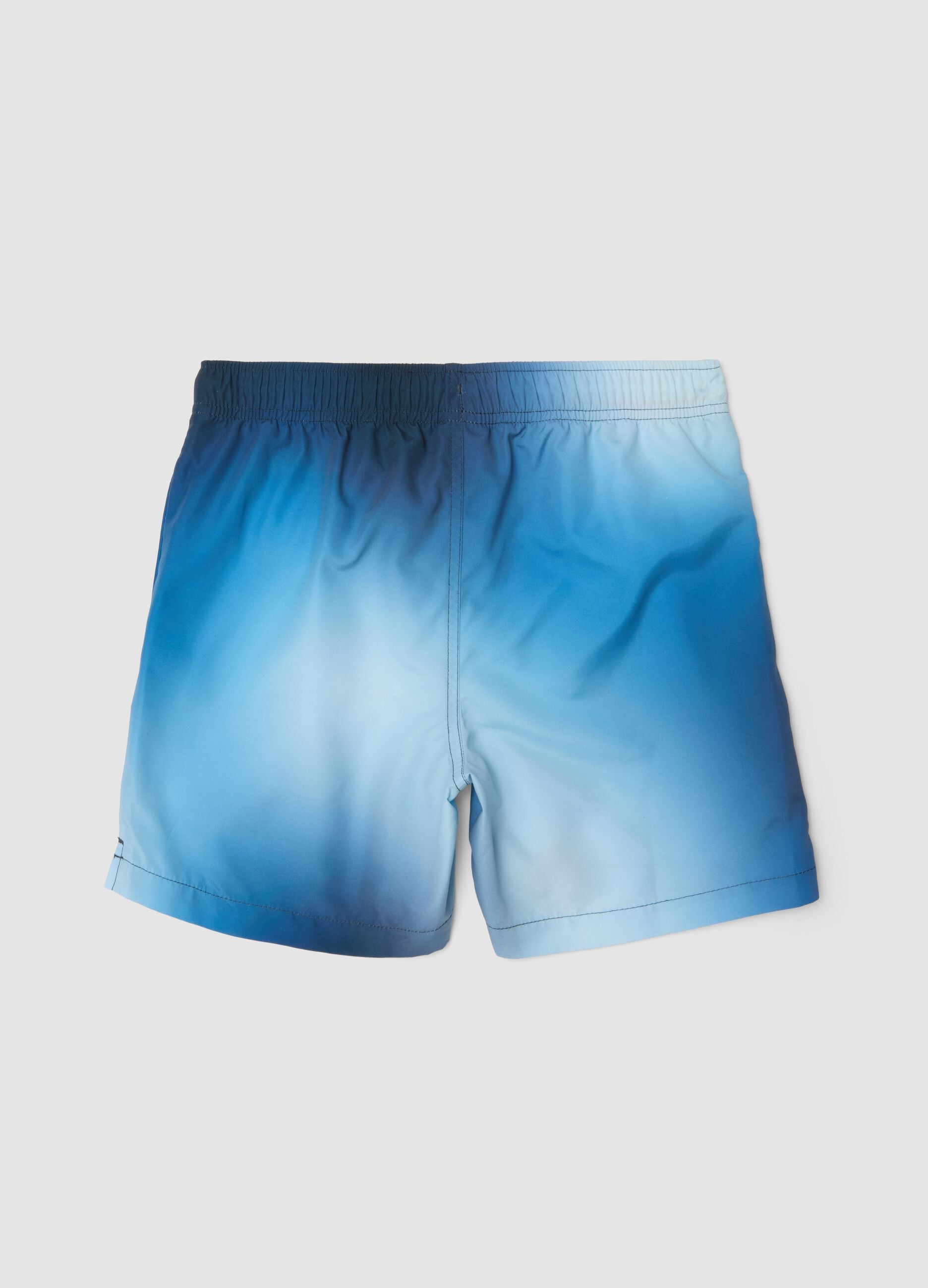 Blue gradient boxer swim shorts with drawstring