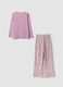 Pink long organic cotton jersey pyjamas with prints for girls_1