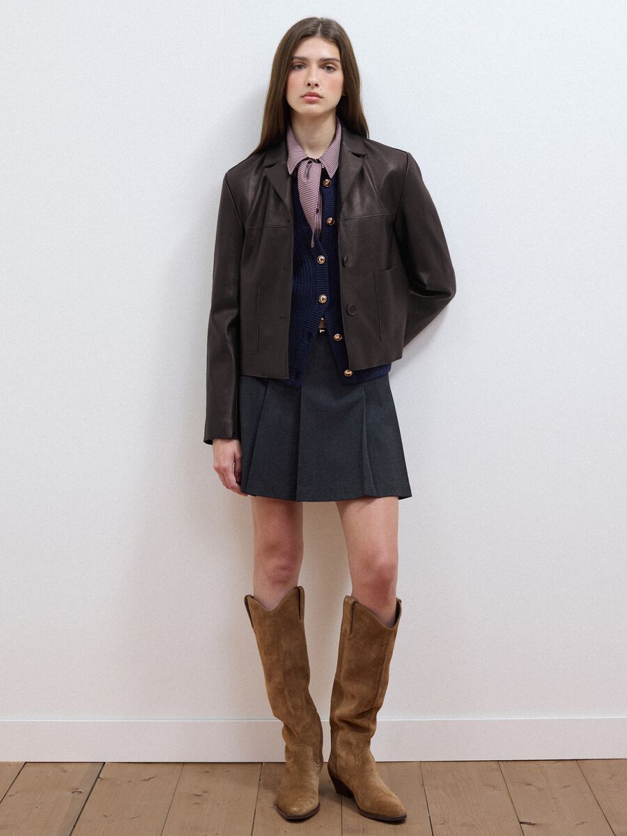Brown regular-fit jacket with buttons_1