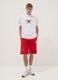 Red cotton-blend sports shorts with Chicago Bulls logo_0