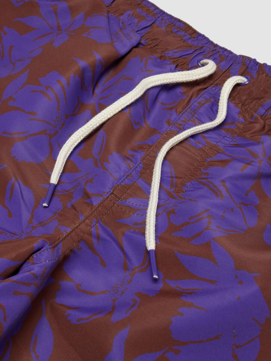 Purple floral-print swim shorts_5