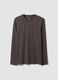 Grey long-sleeve crew-neck T-shirt in 100% organic cotton_0