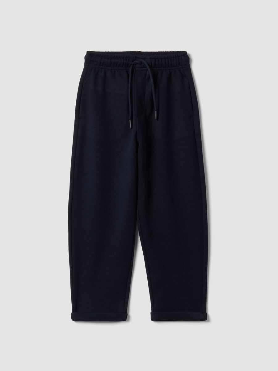 Blue stretch viscose and lyocell regular-fit trousers for boys_0