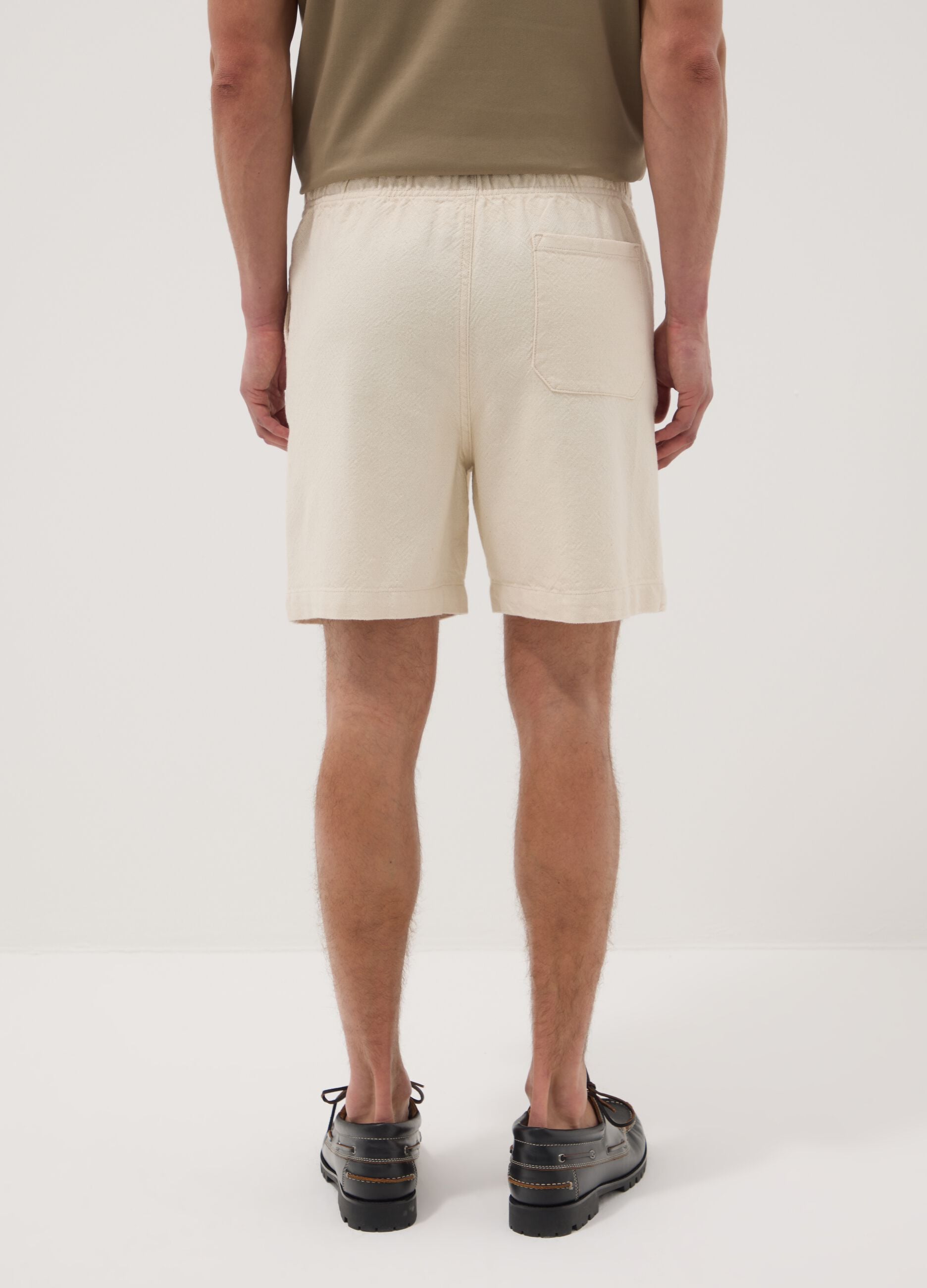 White cotton chino Bermuda shorts