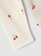 White stretchy cotton slim fit leggings for girls with designs_2