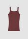 Red organic cotton crew-neck vest top_5