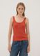 Red stretch cotton buttoned tank top, regular fit_2