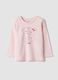 Pink organic cotton T-shirt with teddy bear print for baby girl_0