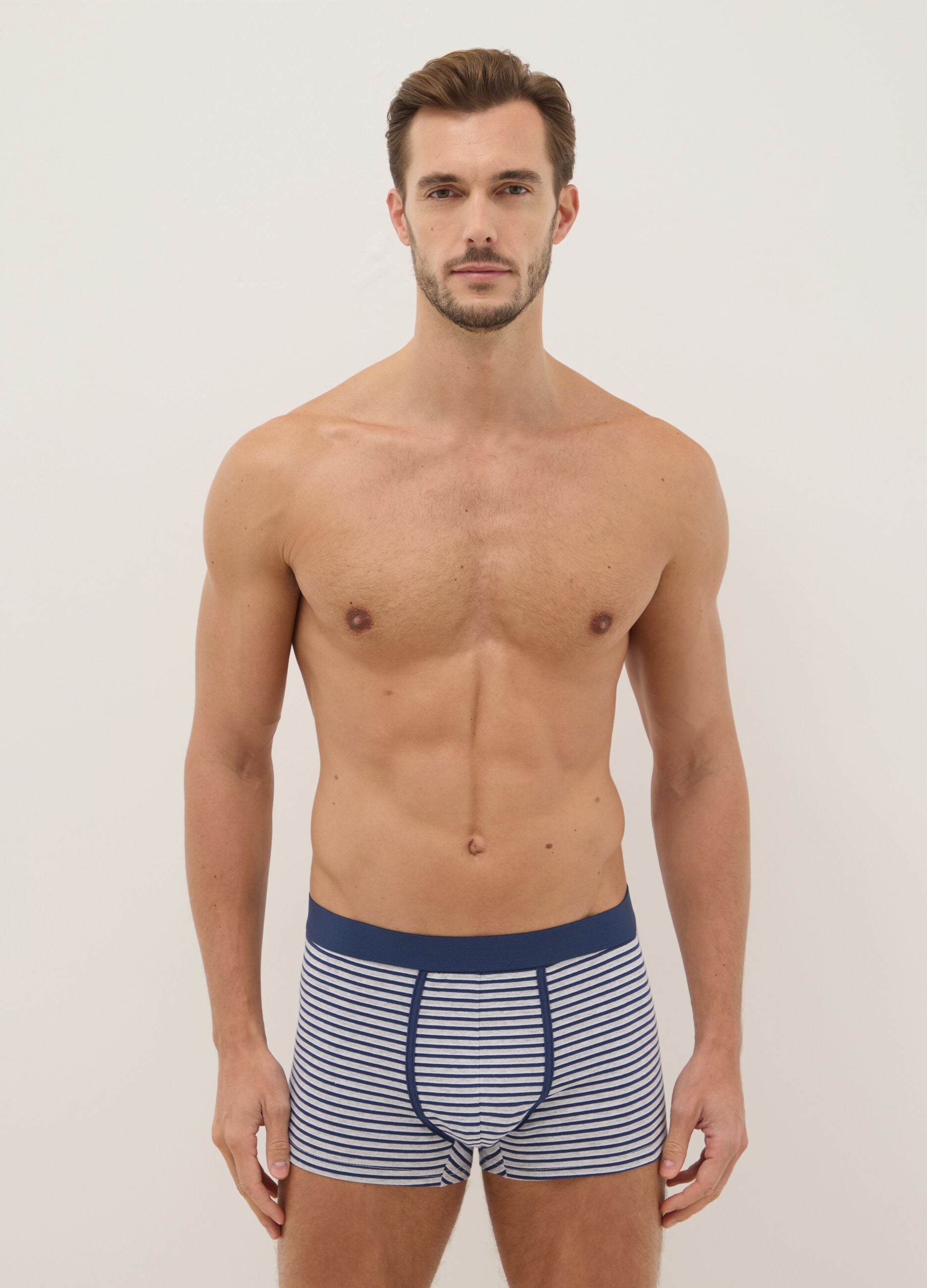 Tripack multicolour stretch cotton boxer shorts regular fit