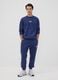 Blue cotton-blend crew-neck sweatshirt with logo_1