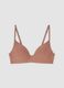 Pink padded stretch microfibre bra_0