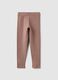 Girls' brown stretchy cotton skinny fit leggings_0