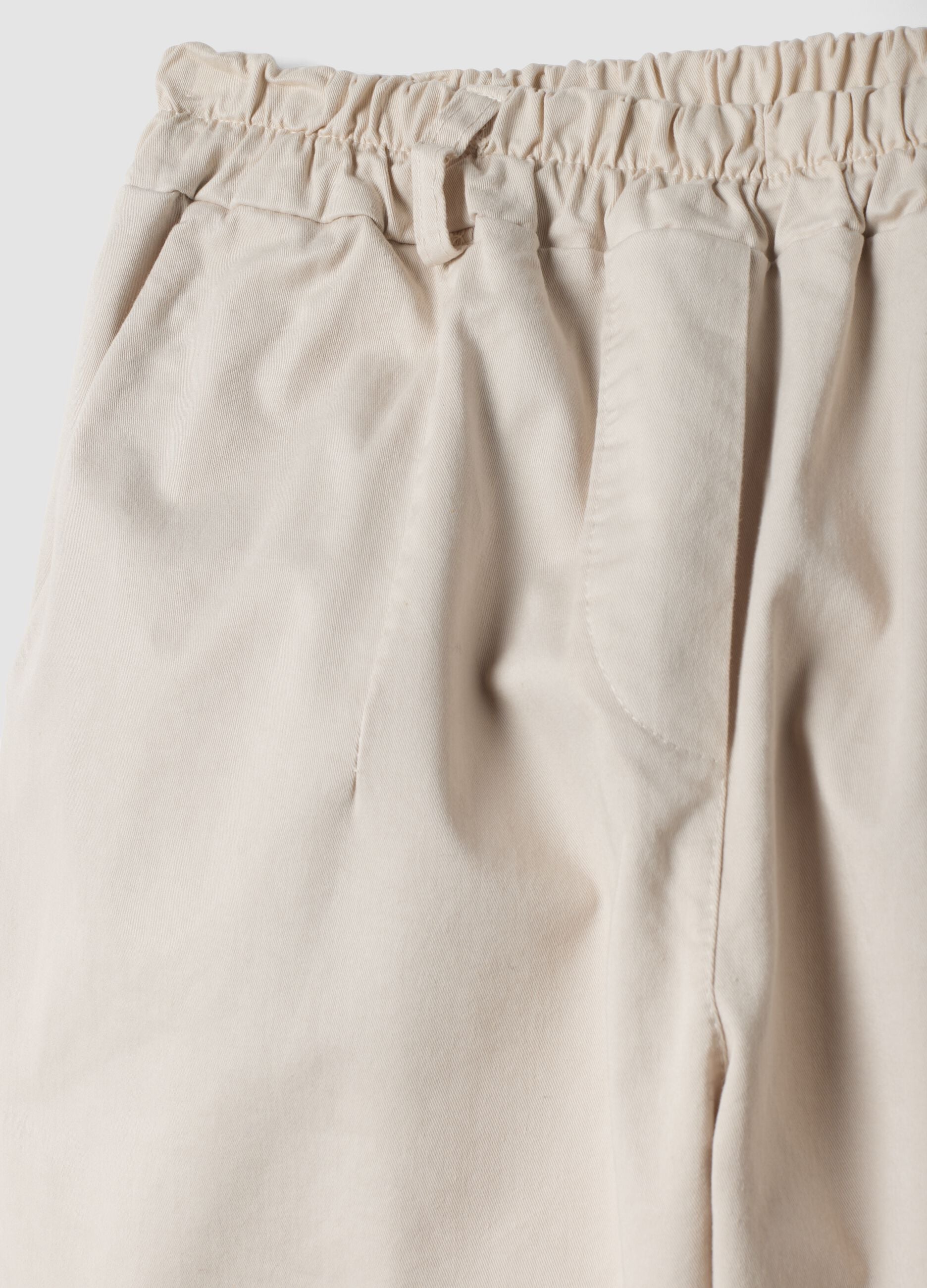 Beige stretch-cotton trousers