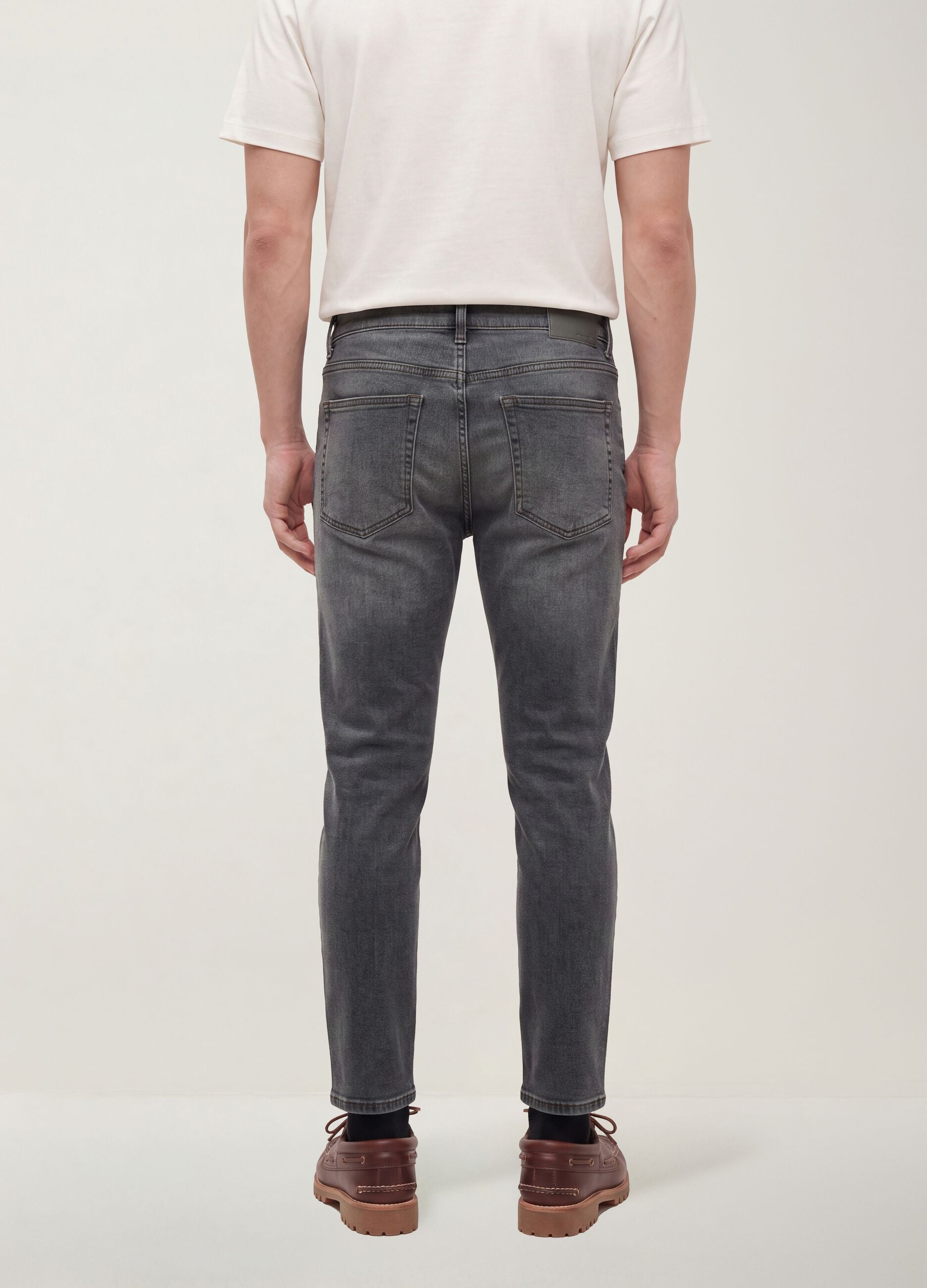 Grey slim-fit stretch cotton jeans