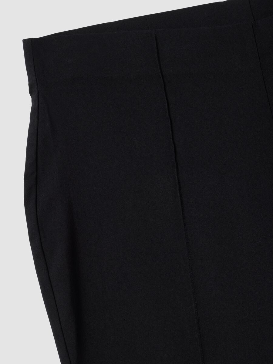 Black flare trousers in stretch viscose_5