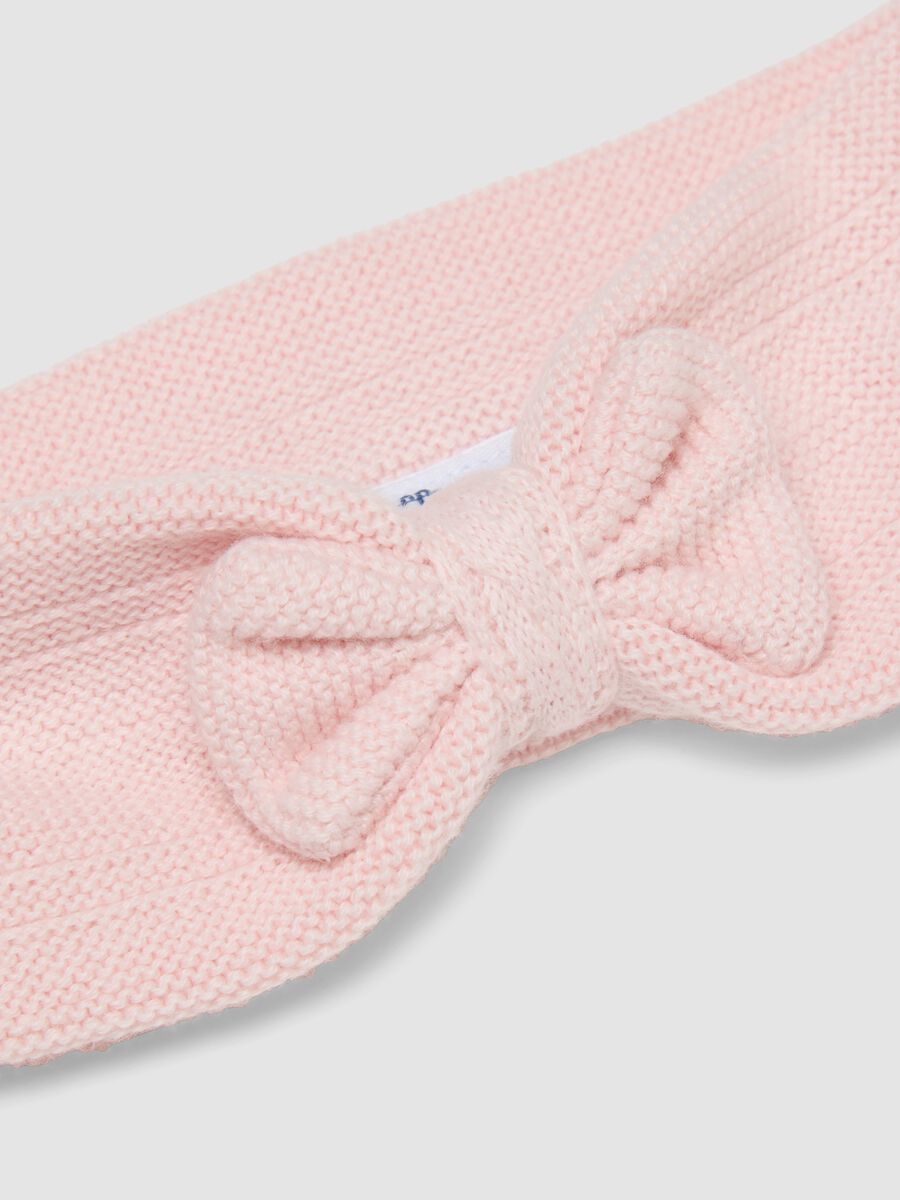 Pink organic cotton knitted headband_2