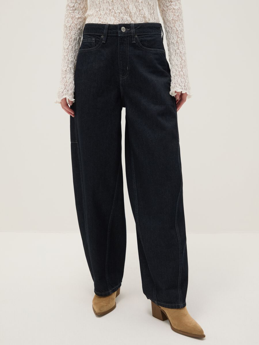 Jeans skater in puro cotone nero regular fit_1