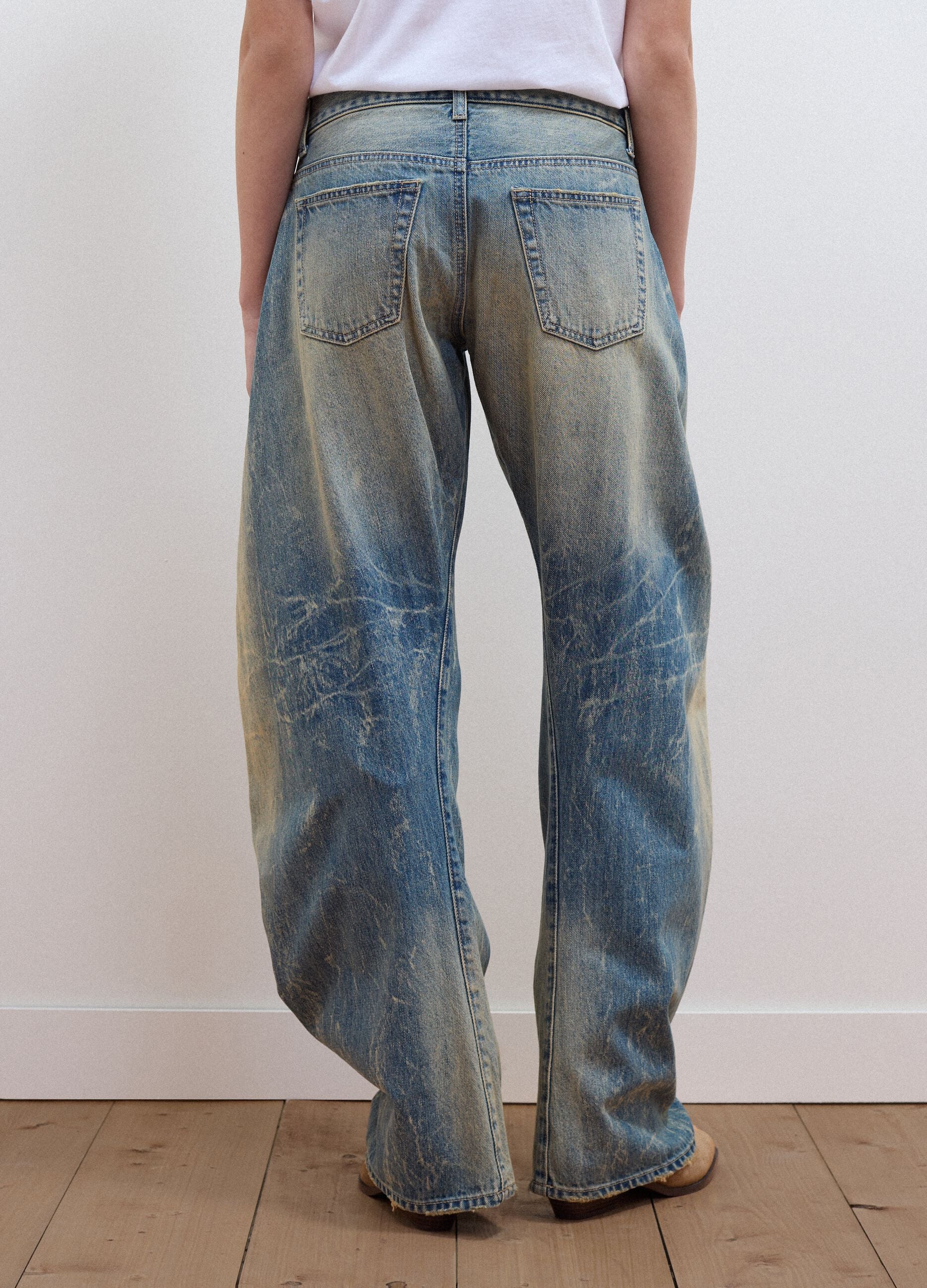 Light blue pure cotton loose-fit jeans