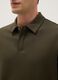 Green short-sleeved cotton blend polo shirt, regular fit_3